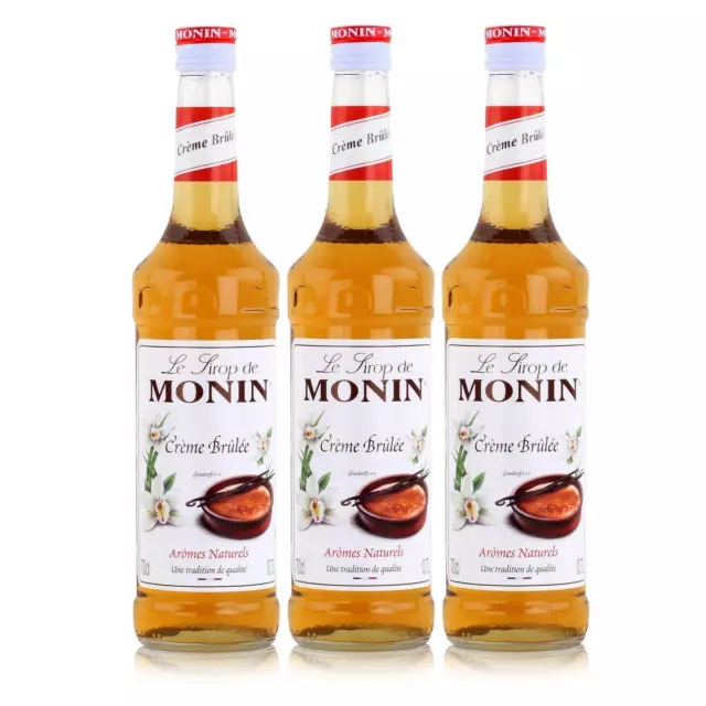 Monin Sirup Créme Brûlée 700ml - Cocktails Milchshakes Kaffeesirup (3er Pack)