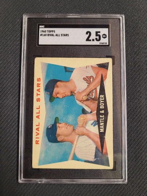1960 Topps Rival All Stars #160 Mickey Mantle & Ken Boyer SGC 2.5 1960 Topps Rival All Stars #160 Mickey Mantle & Ken Boyer SGC 2.5