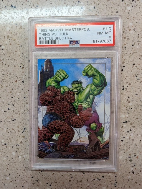 THING VS HULK PSA 8 1992 Marvel Masterpieces Battle Spectra #1-D