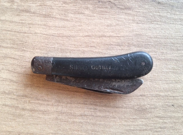 COUTEAU LAGUIOLE PLIANT ancien Laiton Corne Vintage folding knife EUR