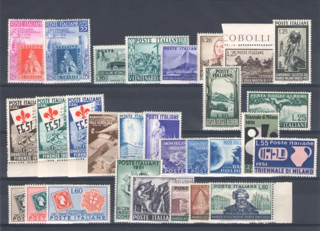 1951 Italie République, timbres neufs, année complète 29 valeurs MNH**