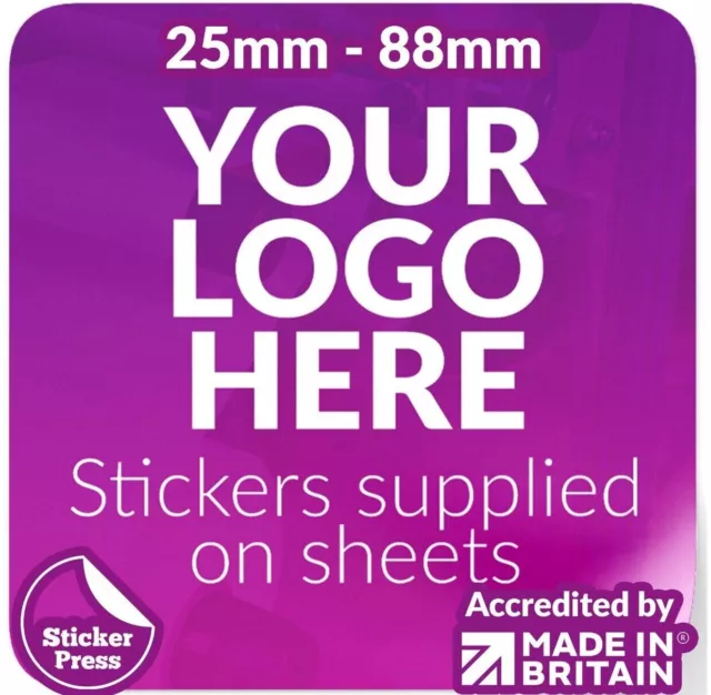 Personalised Square Labels / Stickers Custom Logo Business Shipping Stickers