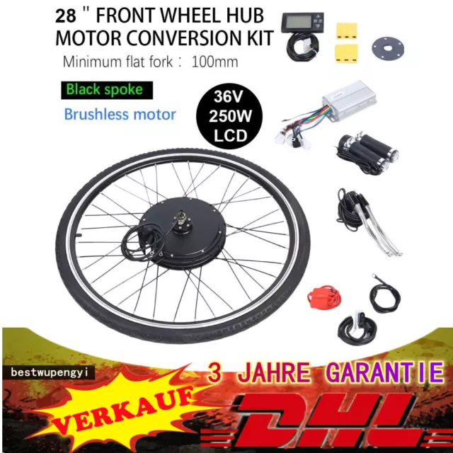 E-Bike Umbausatz 28" 36V/48V 250W-1000W Frontmotor Vorderrad Fahrrad Conversion