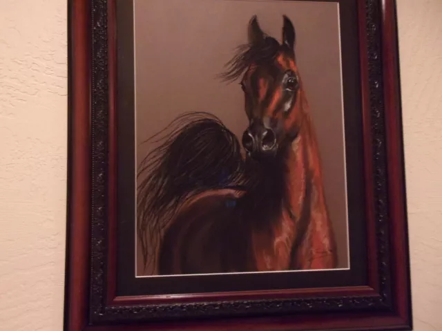 REDUCED!  "Stunning" One of a Kind Signed Charcoal Arabian