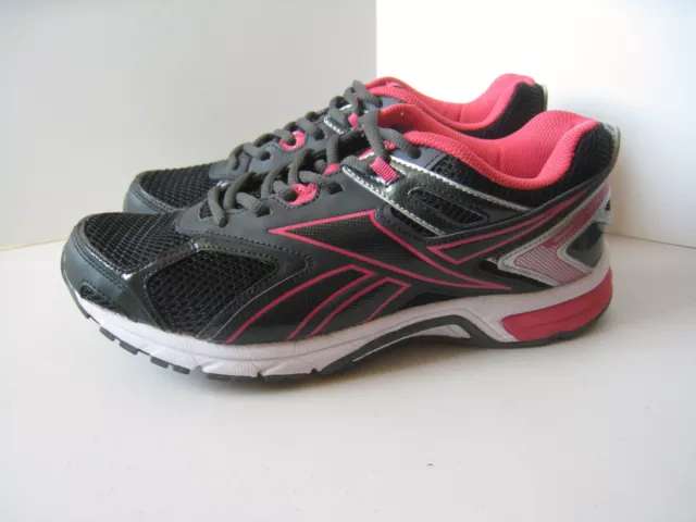 Reebok Quick Chase Womens Size 11 WIDE Running Shoes Sneakers Black Pink Lace Up