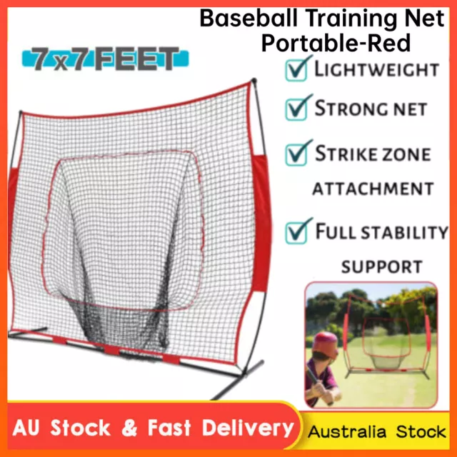 7x7ft Portable Baseball Training Net Stand Softball Practice Sports with Bag AU