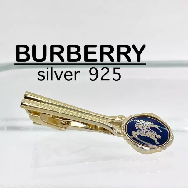 Burberry London Genuine Authentic Men Necktie Pins Set Luxury Silve Gold W5