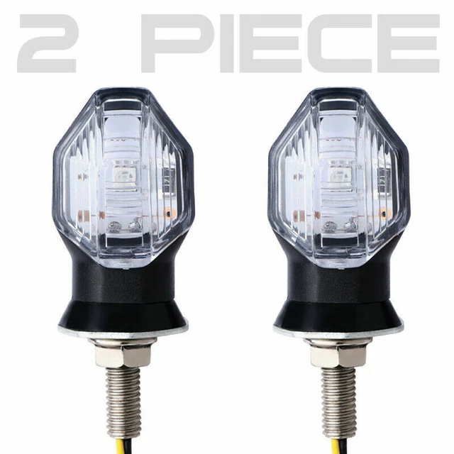 Mini LED Motorcycle Turn Signal Indicator Blinker Light Amber For Suzuki Honda