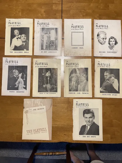 Vintage Theatre Playbill (Lot of 10) | 1940's and 1950's | Playbills