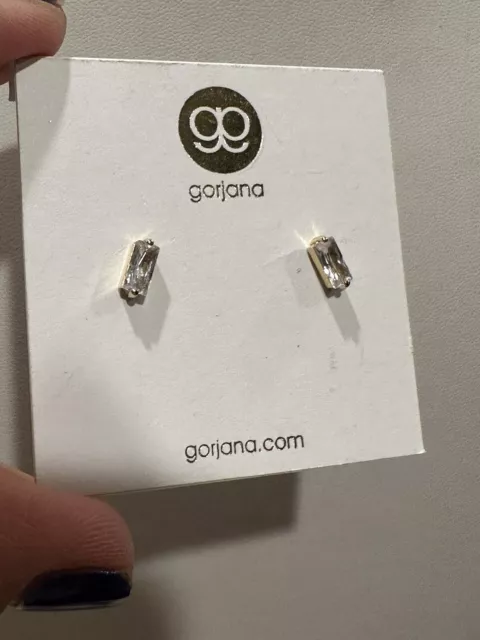 Gorjana Crystal Stud Earrings Gold Tone