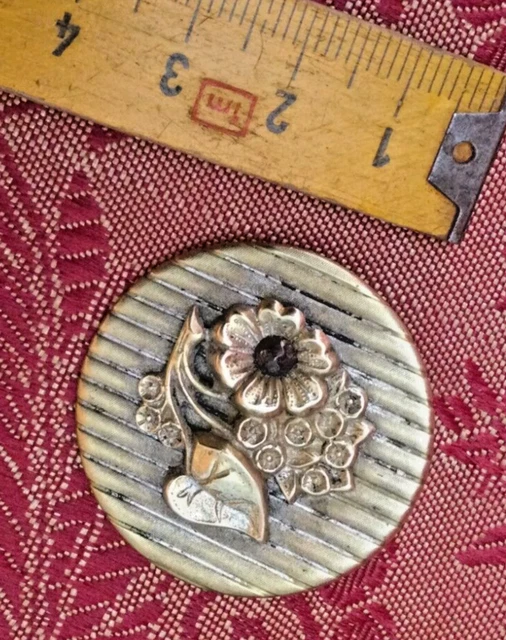 Bouton De Couture Vintage En Métal Doré - Motif Nœuds - Diamètre 2,2 Cm - Occasion