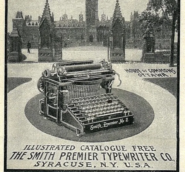 1903T Smith TYPEWRITER House of Commons CA ORIGINAL Paper Advertisement 5794