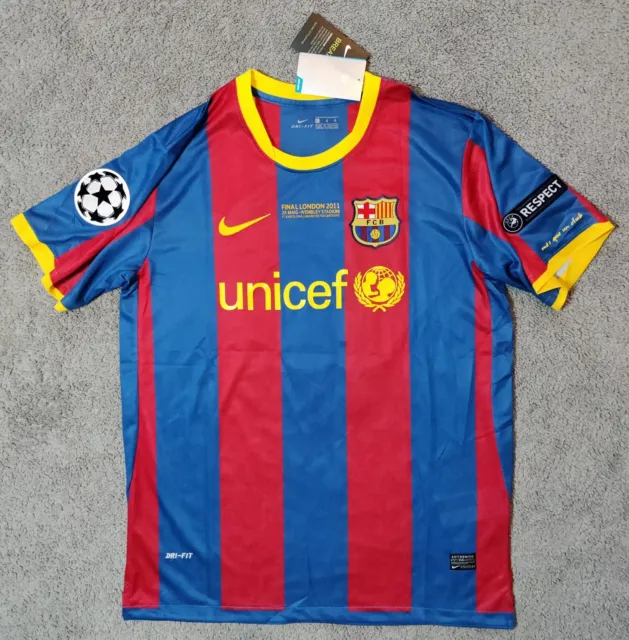 Barcelona 2010/2011 Home Messi #10 New UCL Final Football Soccer Jersey Mens S