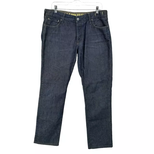 Pantalones de mezclilla para hombre LA Denim Atelier talla 34 azul pierna recta hechos en EE. UU.