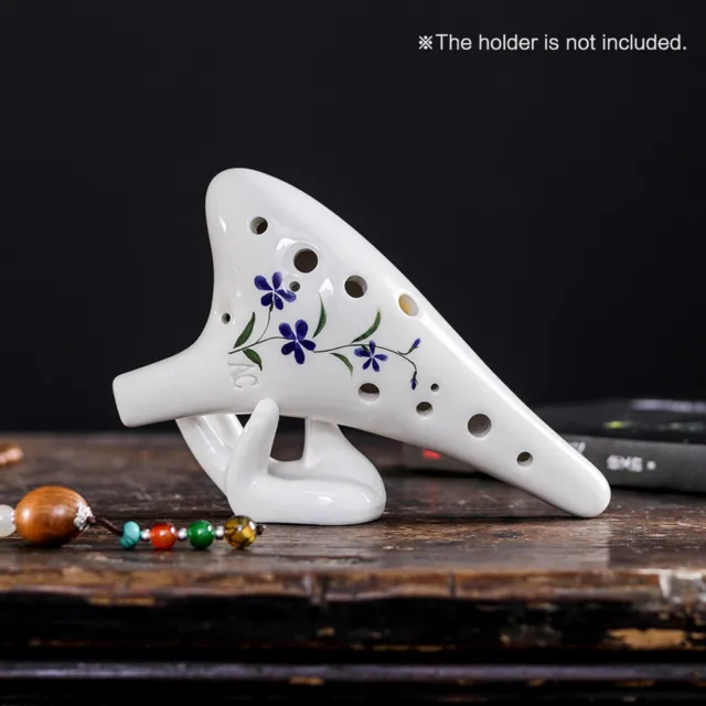 12 Holes Round Head Ceramic Ocarina Alto C Hand Painted Musical Instrument F6E5
