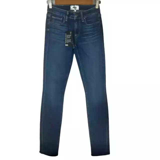 Paige Mid Rise Skyline Skinny Jeans In Brentwood Nwt Women's Size 23