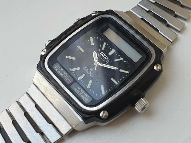 OROLOGIO DA UOMO Vintage Seiko Indicatore Cinetico Sq 50 Titanio