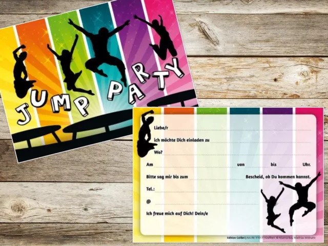 Coole Jump-Party-Einladungskarten zum Kindergeburtstag / zum Trampolin-Springen 3