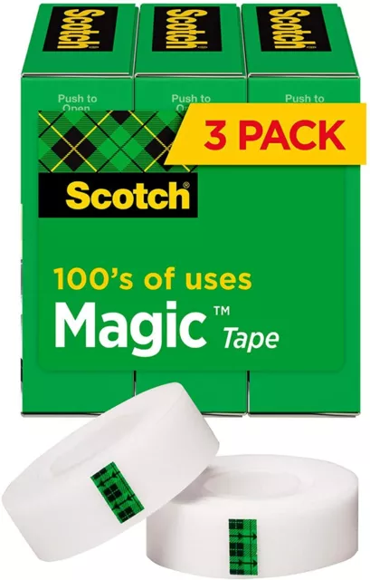 3M Scotch Magic unsichtbare Bandrolle 19 mm x 33M beschreibbares Magic Tape x 24 Rollen