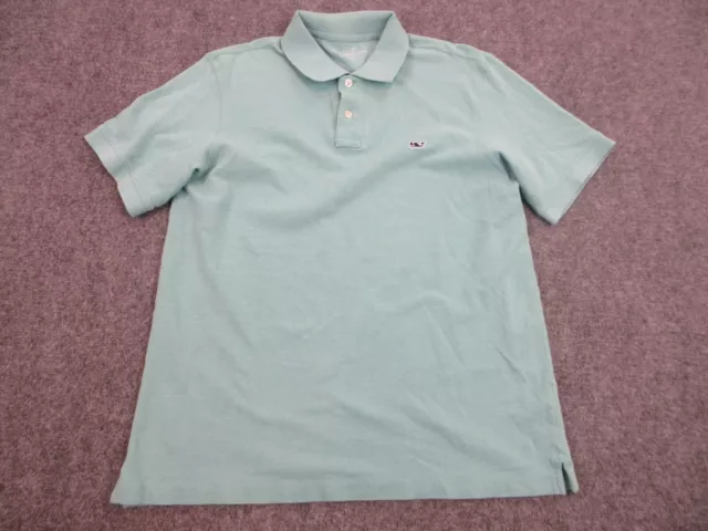 Vineyard Vines Polo Shirt Mens Adult Small Blue Green Casual Preppy Whale Logo