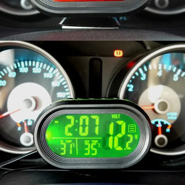 Auto Thermometer Mini LCD Digitaluhr Armaturenbrett Uhr für Auto PKW LKW KFZ NEU