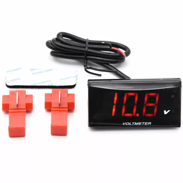 DC 12V LED Digital Monitor Volt Meter Display Battery Gauge Voltage Motorcycle