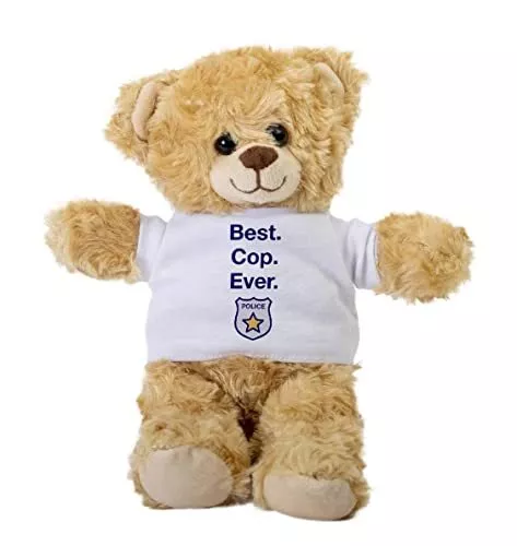 Best Cop Ever Teddy Bear, Gift Stuffed Animal, Plush Teddy Bear with Tee