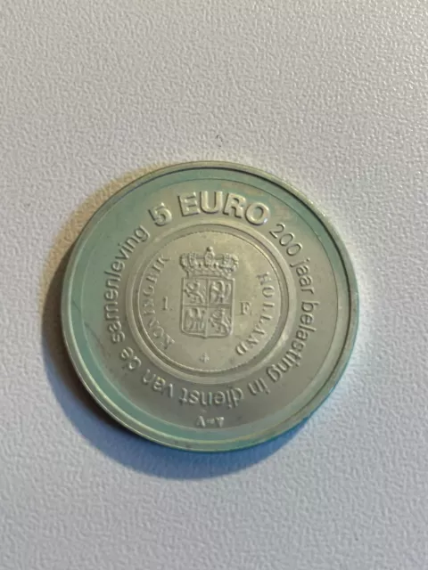 Silbermünze 5 EURO Niederlande / 200 Jahre von Steuer- und Zollverwaltung #2