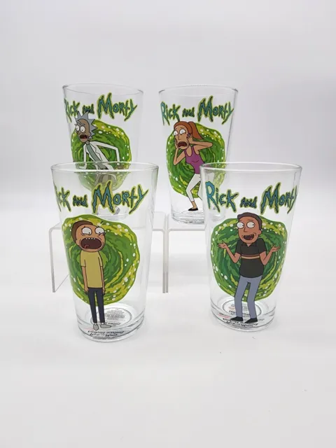 Just Funky Adult Swim Rick and Morty 16 oz Drinking Glasses Set of 4
