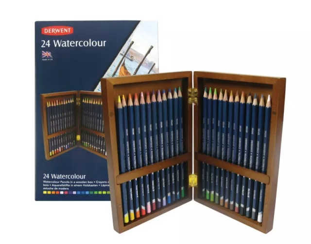 Derwent Watercolour Pencils 24 Wooden Box