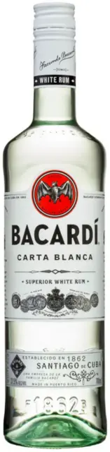 Bacardi Carta Blanca Superior White Rum 700ml Bottle