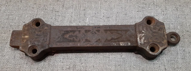 Antique Cast Iron Door Latch Deadbolt Spring Loaded 8" Old Vintage Victorian 1lb