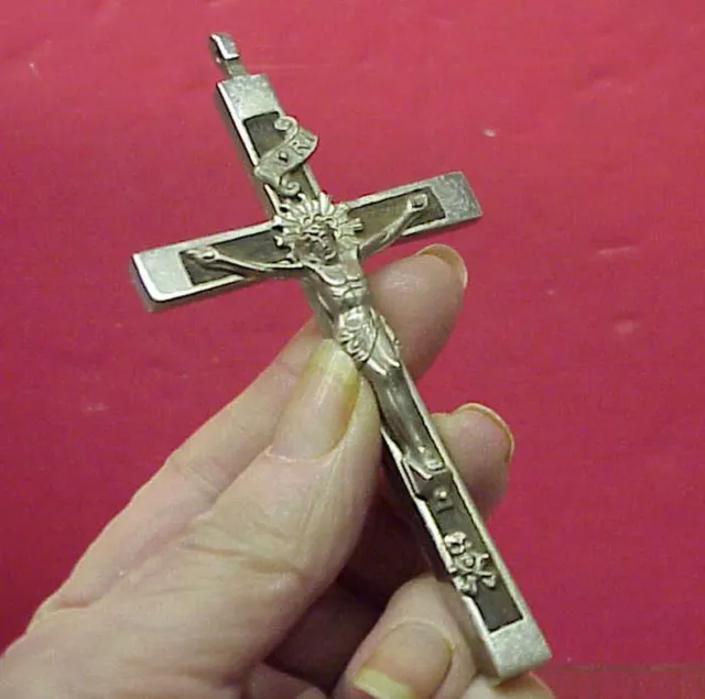 Antique Pectoral Crucifix/Cross, 4-1/4", Type Used by Priests/Monks/Nuns