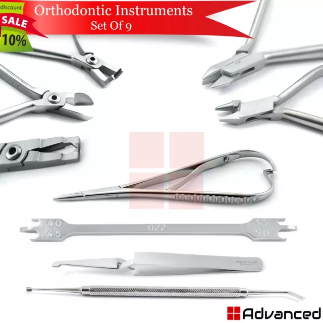 Orthodontic Bracket Placing & Removing Instruments Kit Braces Adjusting Pliers