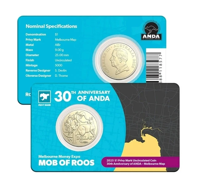 2025 30TH ANNIVERSARY of ANDA 1 Melbourne Privy Mark Uncirculated Coin 20.00 PicClick AU