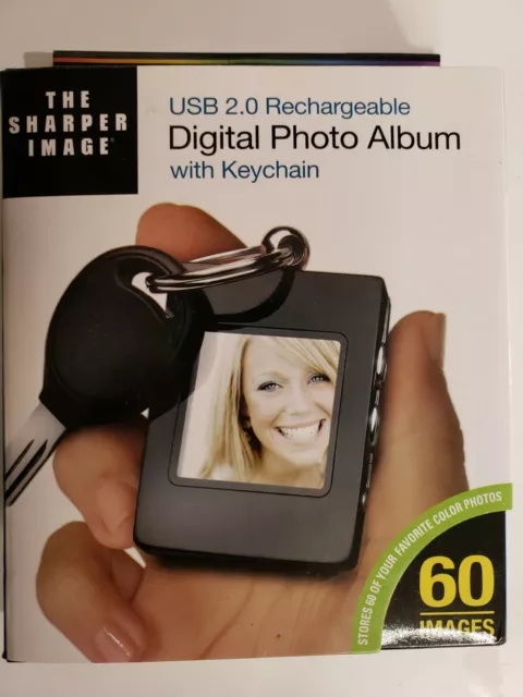 The Sharper Image Digital Photo Album with Keychain USB 2.0 Rechargeable