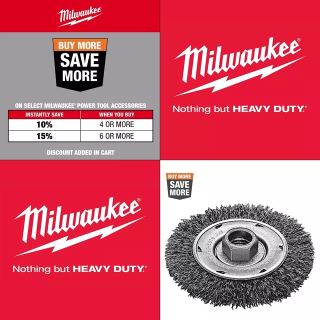 4 In. Crimped Wire Wheel Brush | Steel Radial Carbon Milwaukee In Stock Great