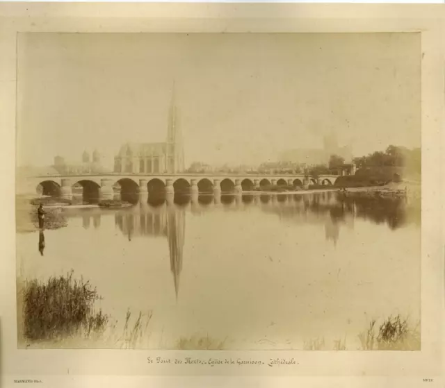 Marmand. France, Metz, Le Pont des Morts, Church of the Garrison Cathedral Vinta