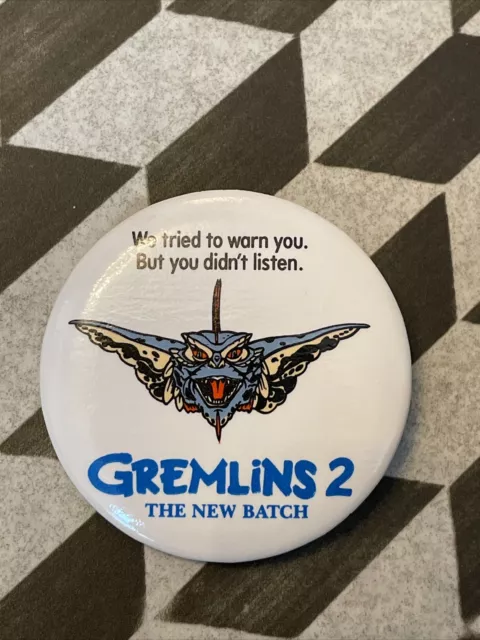 1990 Warner Bros GREMLINS 2 The New Batch Movie Promo Pin