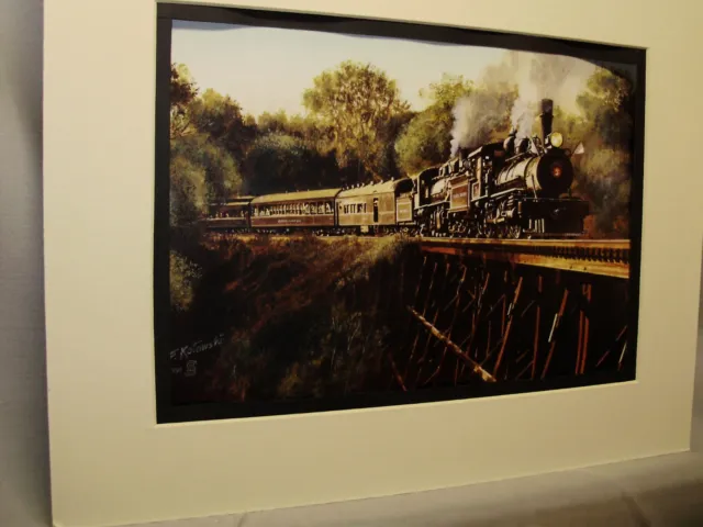 Sierra Railroad wooden Trestle Steam Loco artist Railroad Archives Museum Art HO