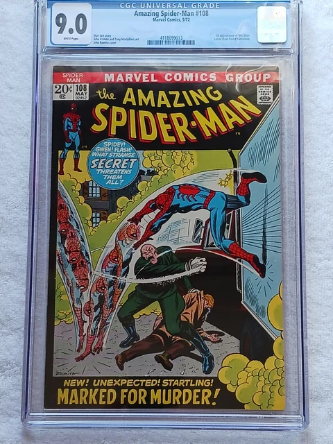 Amazing Spider-Man #108 CGC 9.0 VF/NM  White pages 1st SHA SHAN app  1972