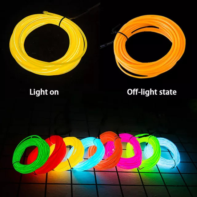 5M Car Interior Led Decorative Lamp EL Wiring Neon Strip Atmosphere Diode Lights