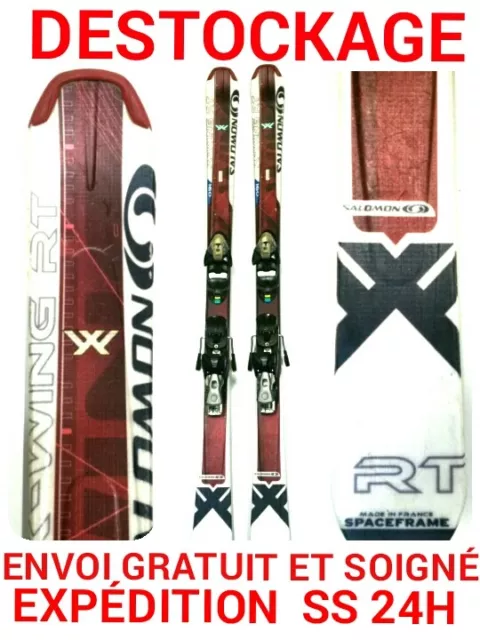 ski adulte occasion SALOMON "X-WING" taille : 160 cm = 1 mètre 60 + fixations.