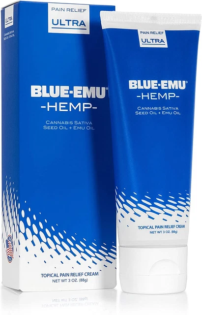Blue-Emu Hemp Cream Pain Relief for Muscle and Joint Maximum Support, Odor-Free, Blue-Emu Hemp Cream Pain Relief for Muscle and Joint Maximum Support, Odor-Free,