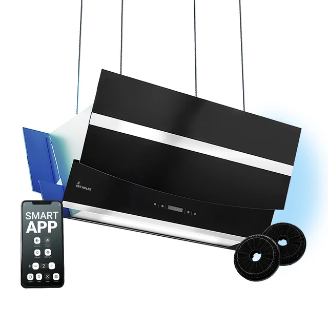 Hotte Aspirante KKT KOLBE 80 Cm - 782 M³/h, Verre Noir, WiFi, 9 Vitesses, éclairage RGBW, A+++ - 6