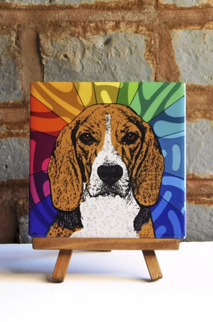 Beagle Ceramic Coaster Tile