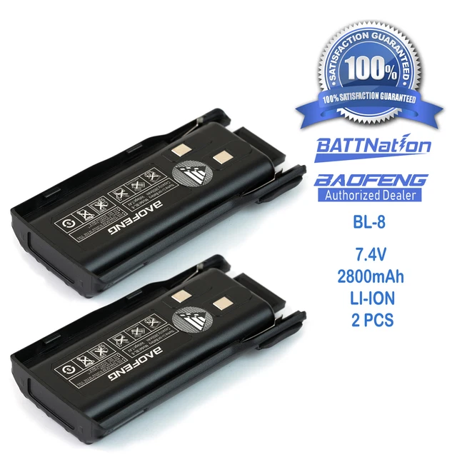 2x Baofeng 7.4V BL-8L 2000mAh Li-ion Battery for UV-82 UV-82L 82X3 Two Way Radio