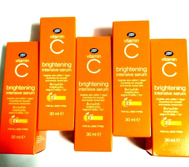 5 x 30 ml. Botas Brillantes Suero Intensivo 2 x Vitamina C/ Para Todo Tipo de Piel