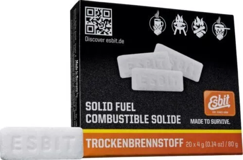 ESBIT® BRENNSTOFFTABLETTEN  Original Trockenbrennstoff 1 Pack (20x 4g) NEU