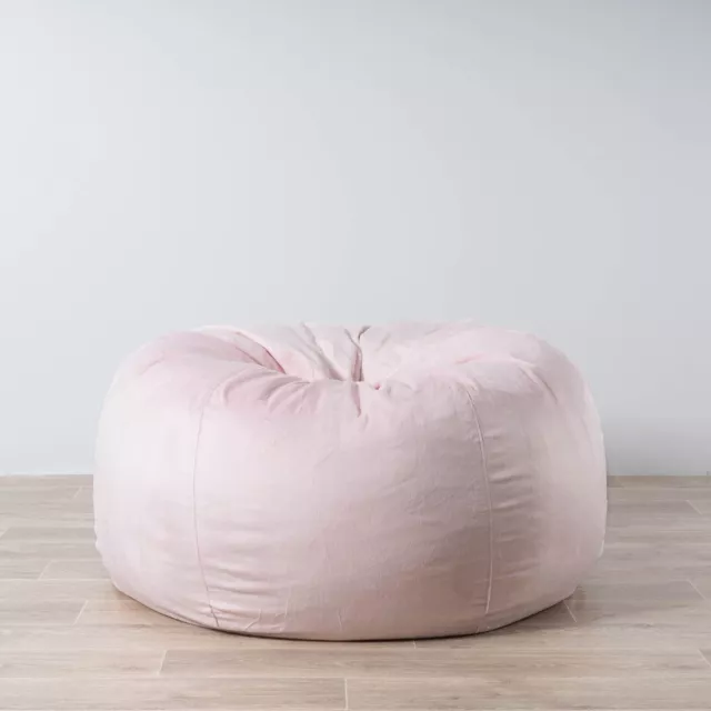 New Ivory & Deene Fur Beanbag Soft Pink Velvet Cover Chair Bean Bag Home Decor